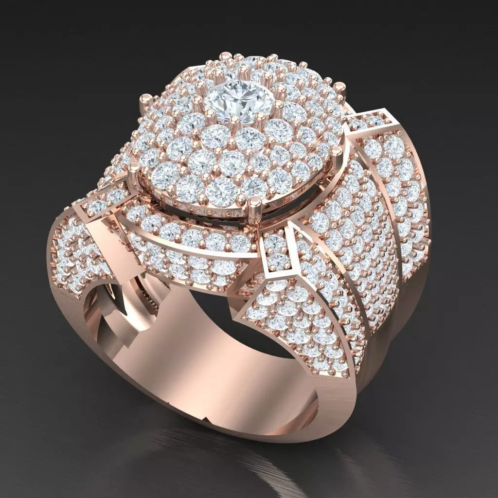 Diamond Accent Men Ring 5MR073 3D print model