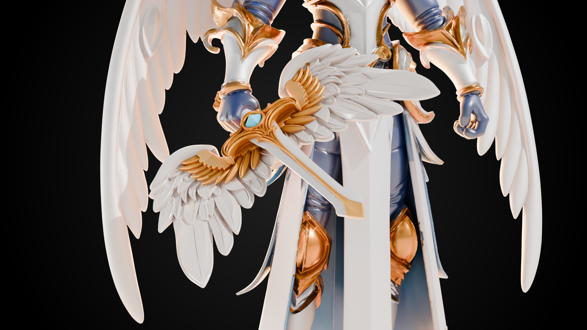 Stylized Sword - Paladin Sword Divine Ascension - Game Ready 3D model_1