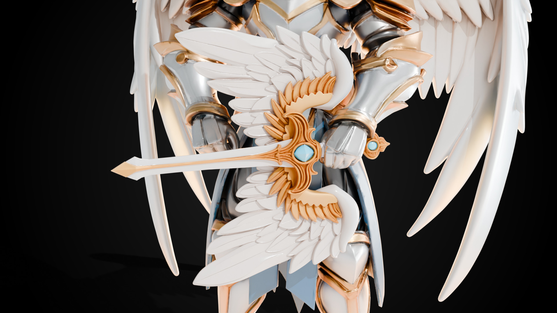 Stylized Sword - Paladin Sword Divine Ascension - Game Ready 3D model_4
