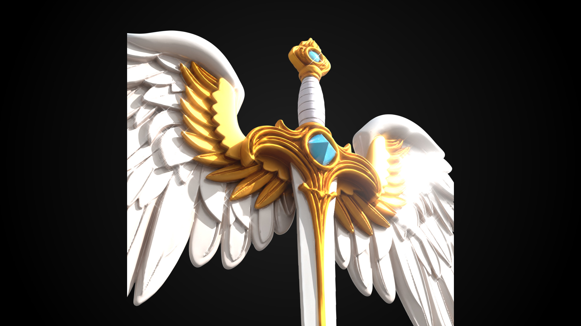 Stylized Sword - Paladin Sword Divine Ascension - Game Ready 3D model_9