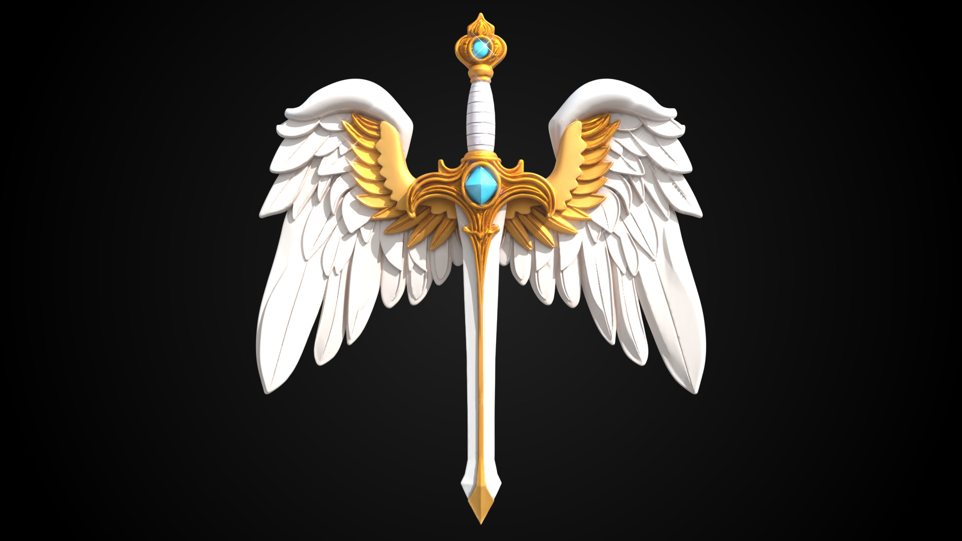 Stylized Sword - Paladin Sword Divine Ascension - Game Ready 3D model_6