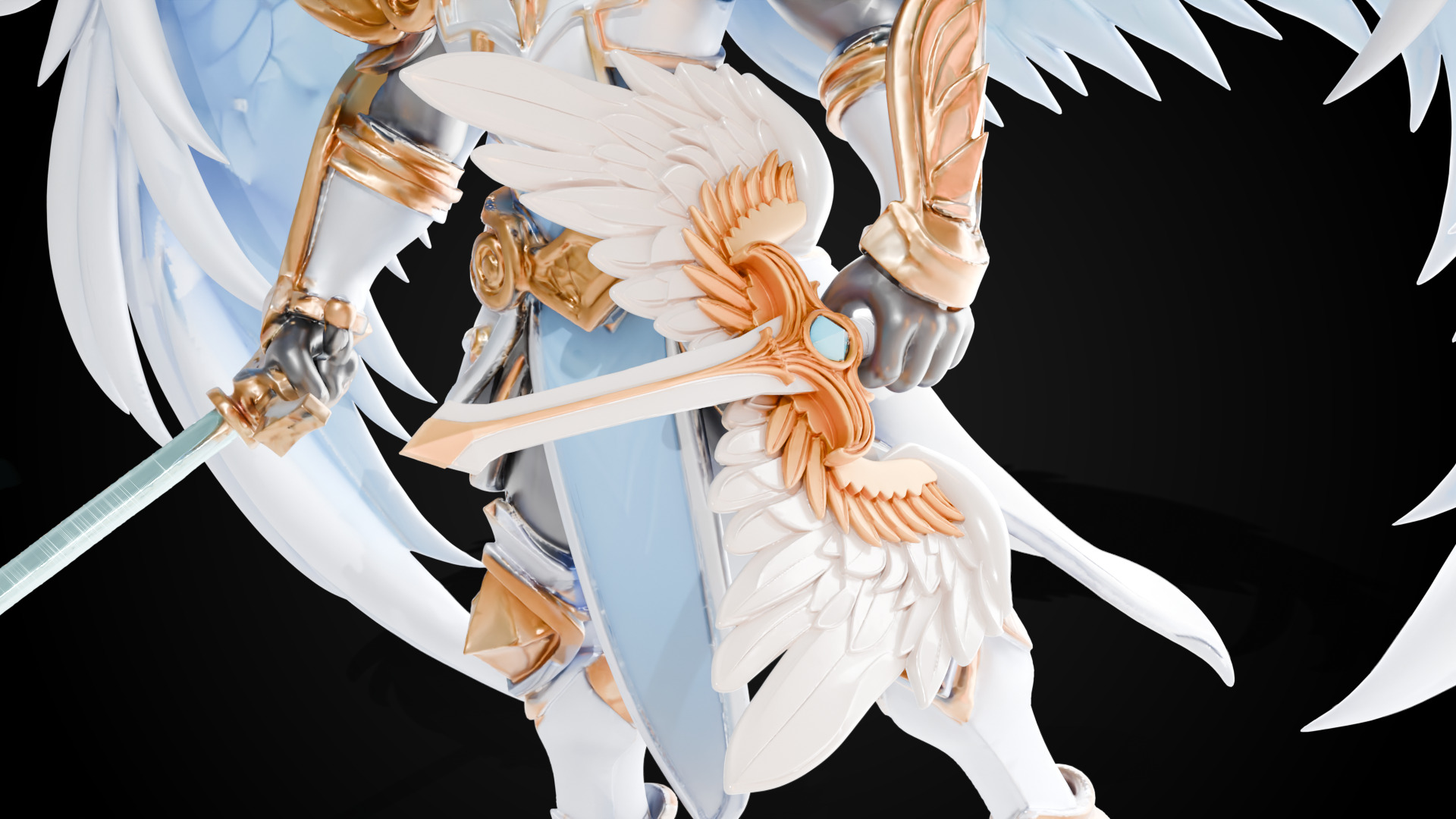 Stylized Sword - Paladin Sword Divine Ascension - Game Ready 3D model_2