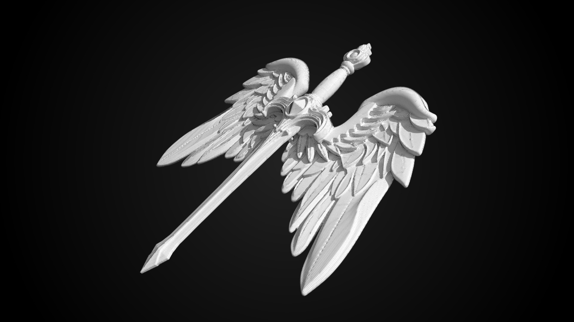 Stylized Sword - Paladin Sword Divine Ascension - Game Ready 3D model_12