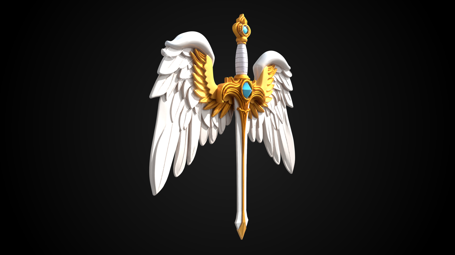 Stylized Sword - Paladin Sword Divine Ascension - Game Ready 3D model_8