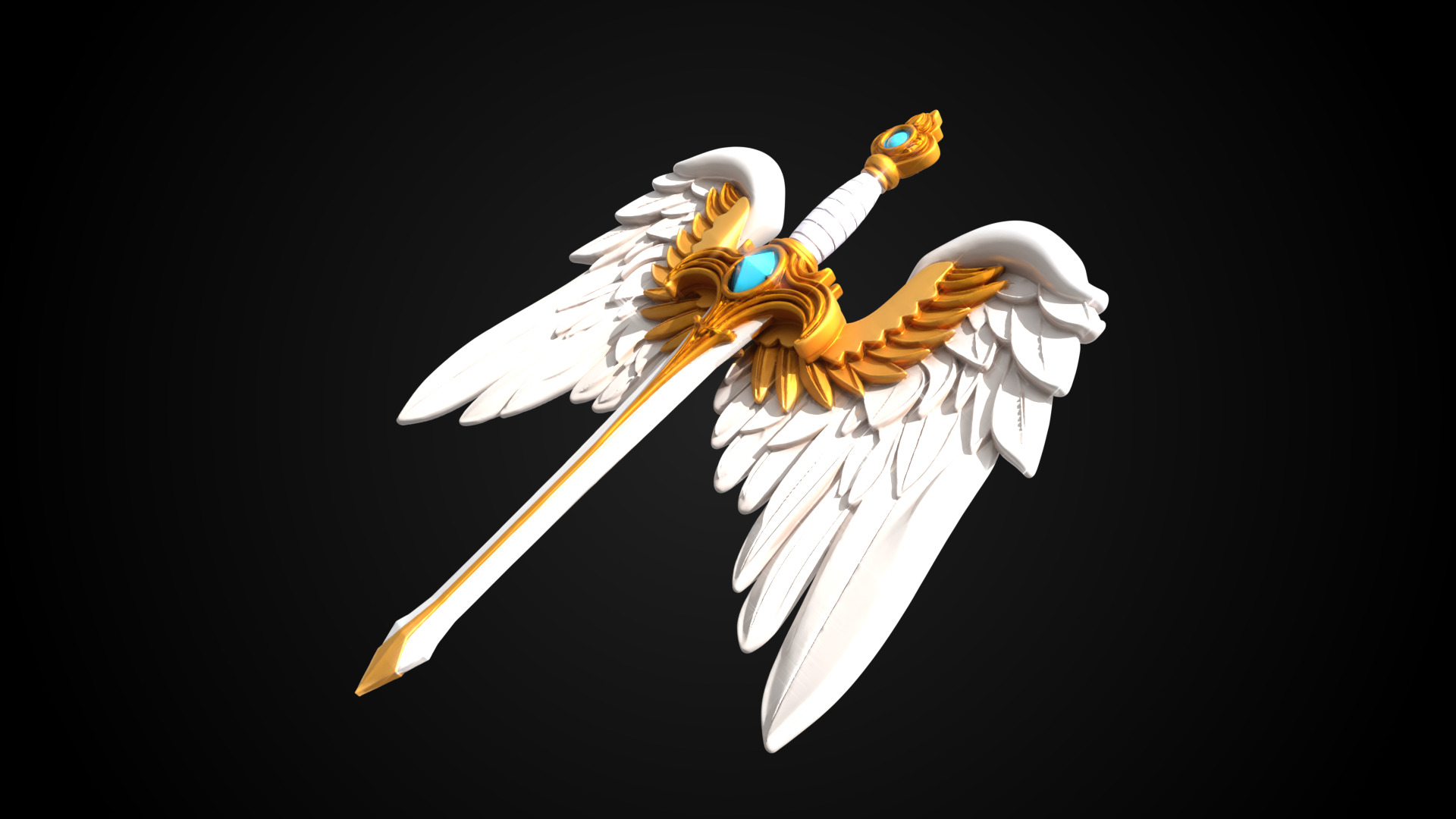 Stylized Sword - Paladin Sword Divine Ascension - Game Ready 3D model_11