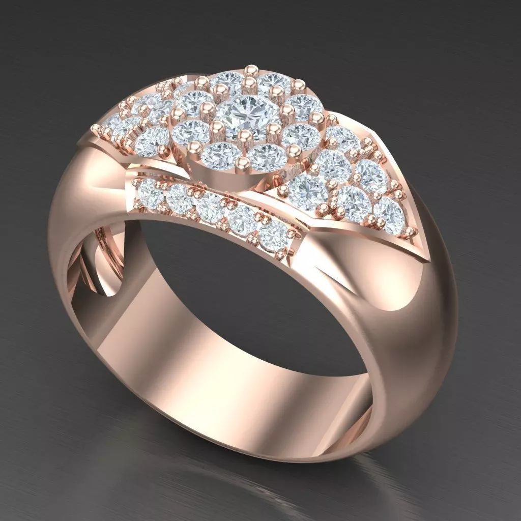 Diamond Accent Men Ring 5MR066 3D print model