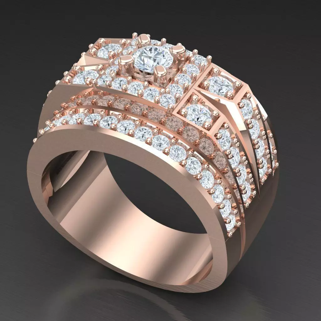 Diamond Accent Men Ring 5MR060 3D print model