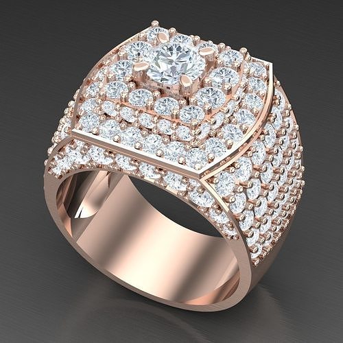 Diamond Accent Men Ring 5MR057 3D print model