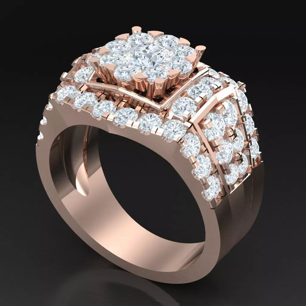 Diamond Accent Men Ring 5MR053 3D print model