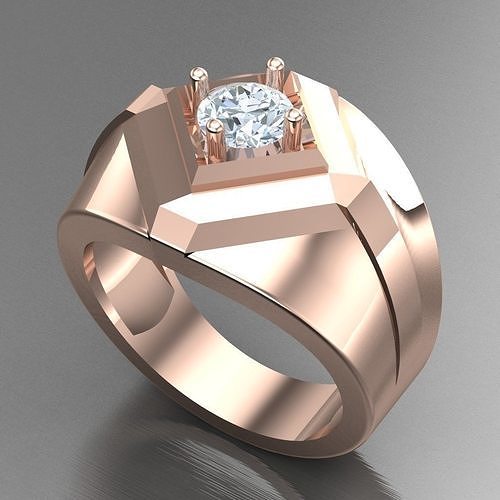 Diamond Accent Men Ring 5MR050 3D print model