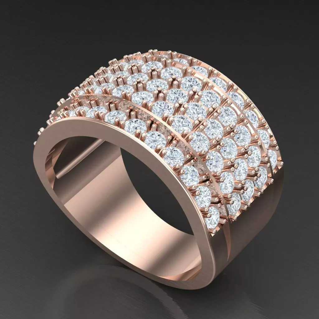 Diamond Accent Men Ring 5MR035 3D print model