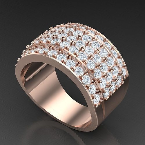 Diamond Accent Men Ring 5MR035 3D print model