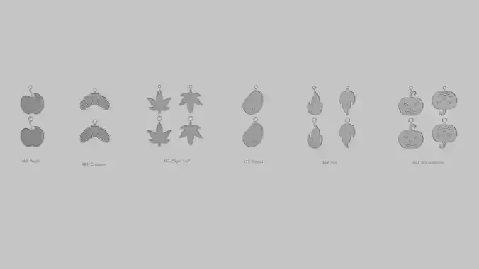 Autumn Harvest Mini STL Pendant Pack 3D print model