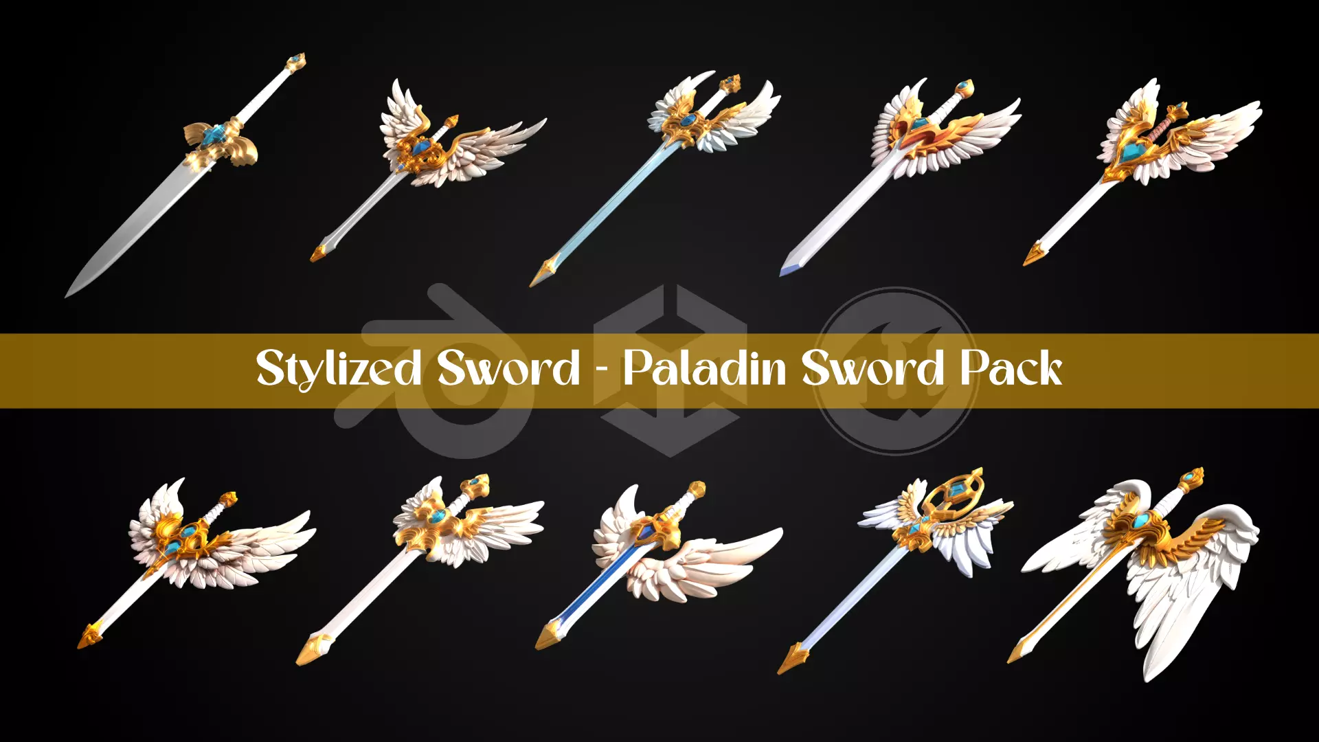 Stylized Sword - Paladin Sword Pack 3D Model Collection_0