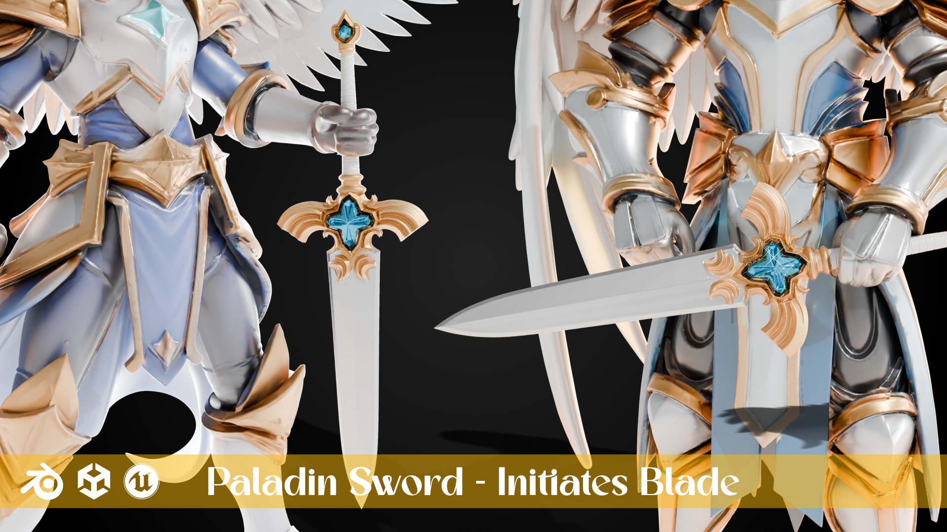 Stylized Sword - Paladin Sword Pack 3D Model Collection_1