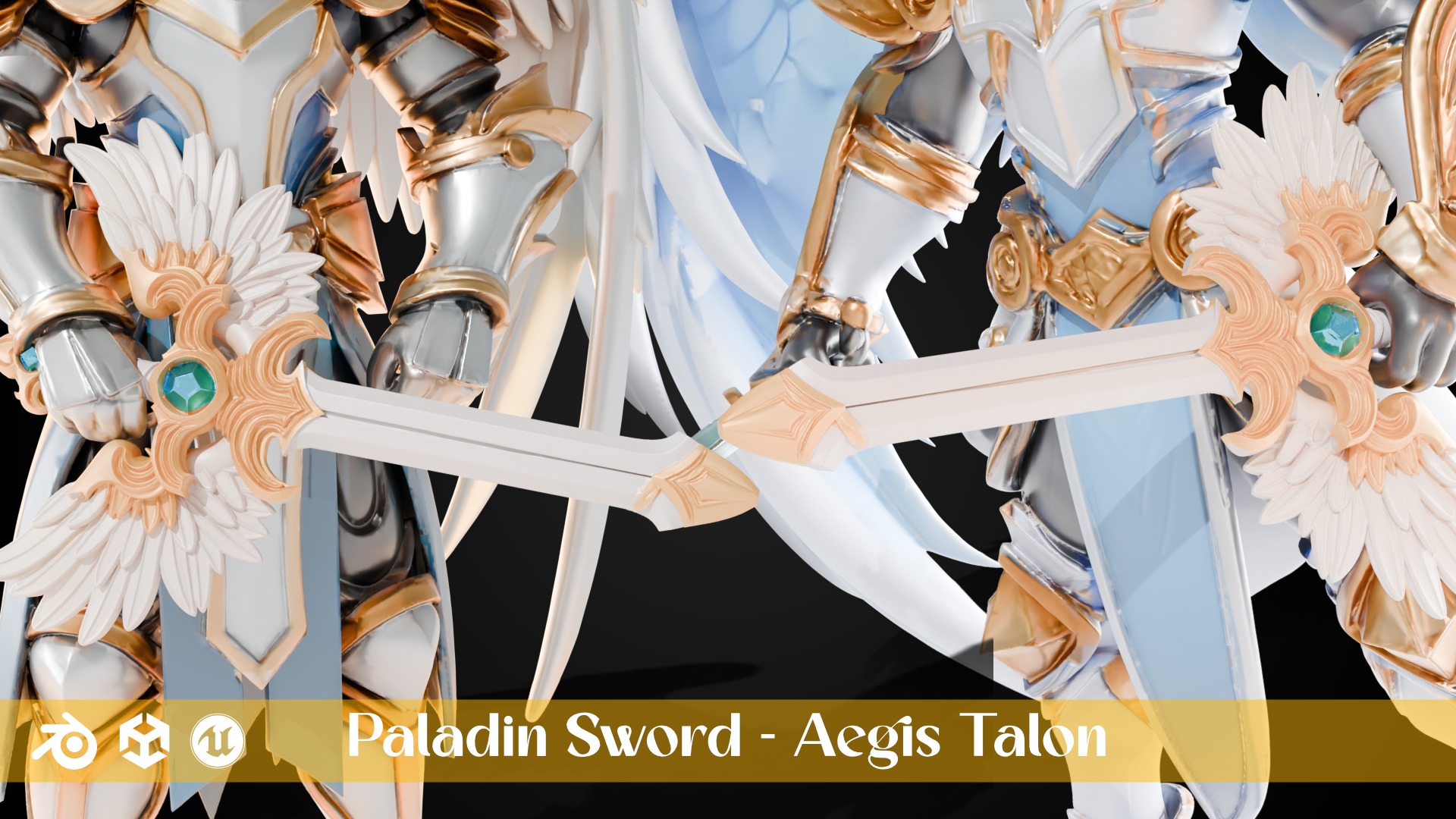 Stylized Sword - Paladin Sword Pack 3D Model Collection_7
