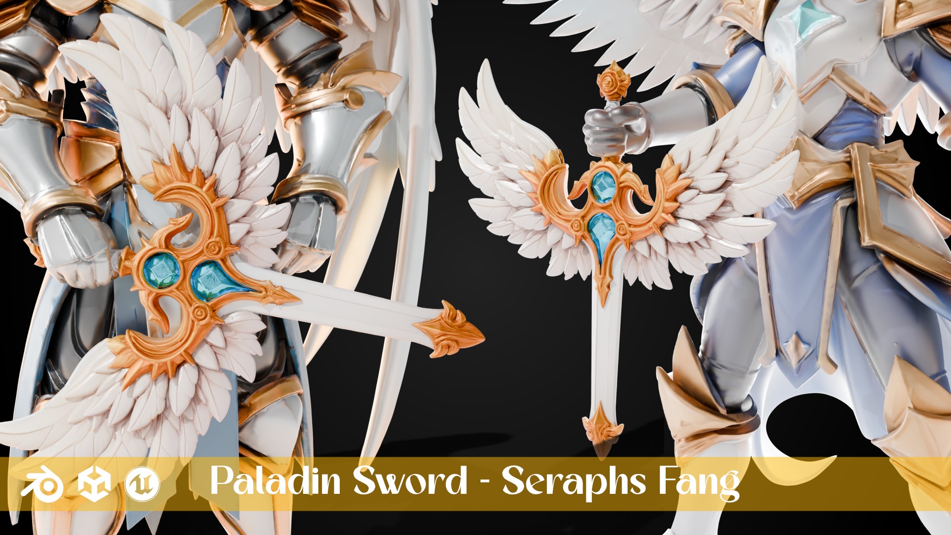 Stylized Sword - Paladin Sword Pack 3D Model Collection_6