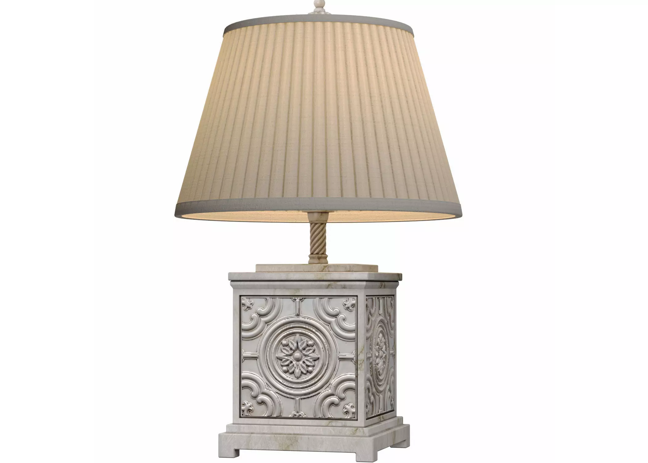 Classic Style Table Lamp White Marble Arabic Oriental Table Lamp 3D model