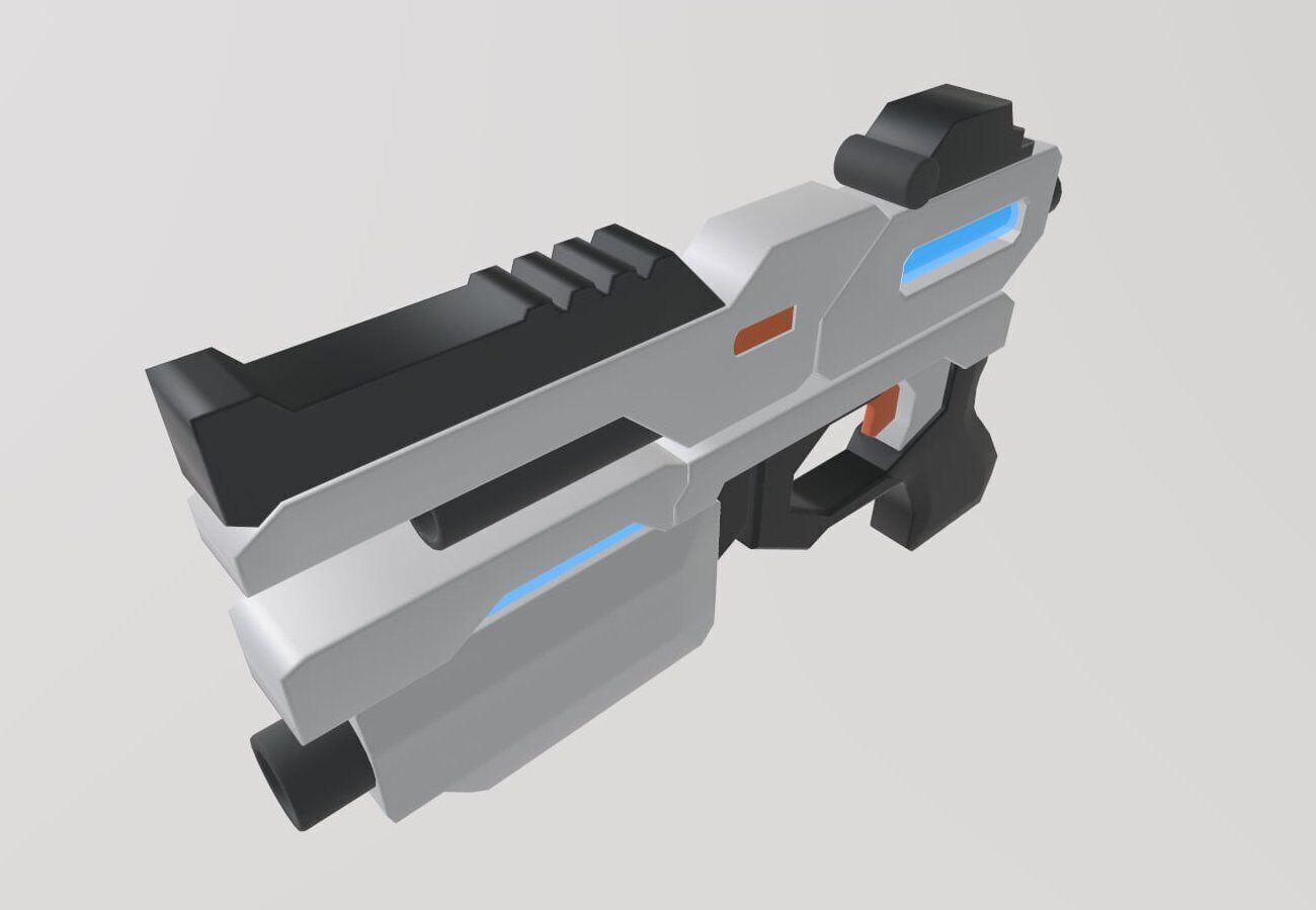 Stylized Low-Poly Sci-Fi Gun Low-poly 3D model_2