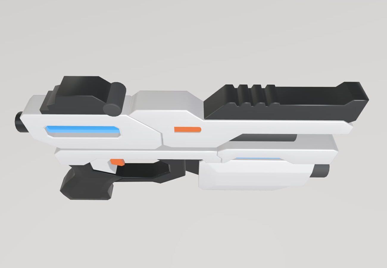 Stylized Low-Poly Sci-Fi Gun Low-poly 3D model_6