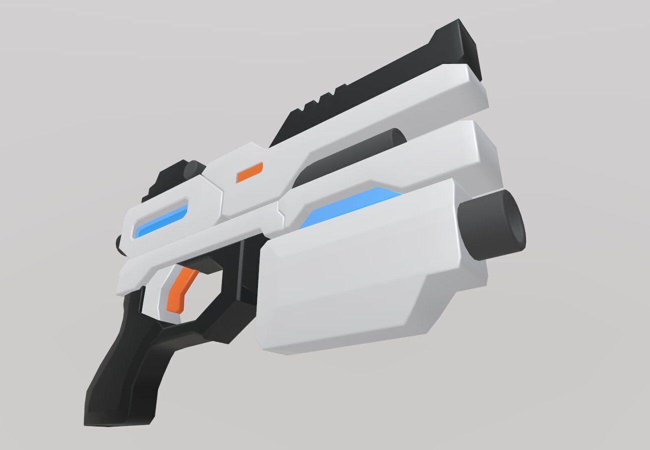 Stylized Low-Poly Sci-Fi Gun Low-poly 3D model_4