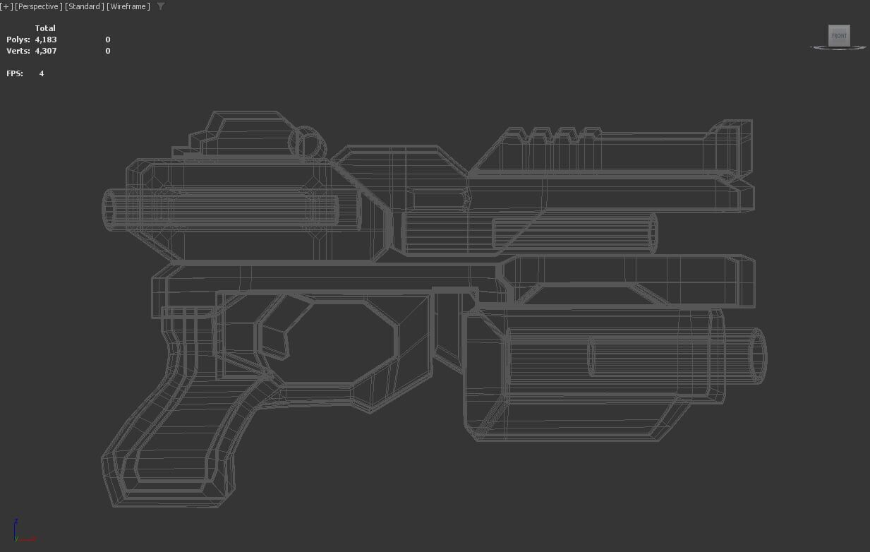 Stylized Low-Poly Sci-Fi Gun Low-poly 3D model_10