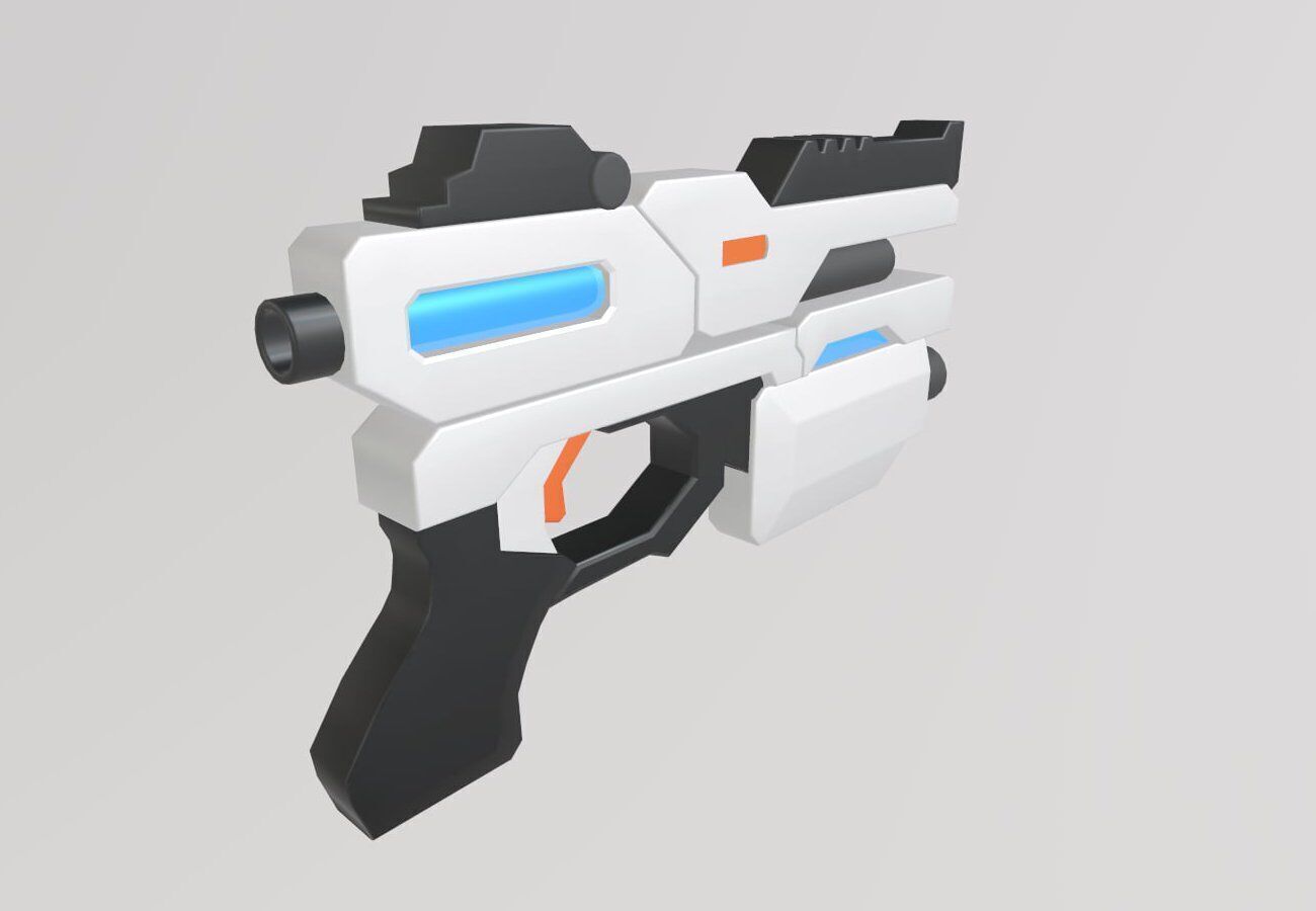 Stylized Low-Poly Sci-Fi Gun Low-poly 3D model_5