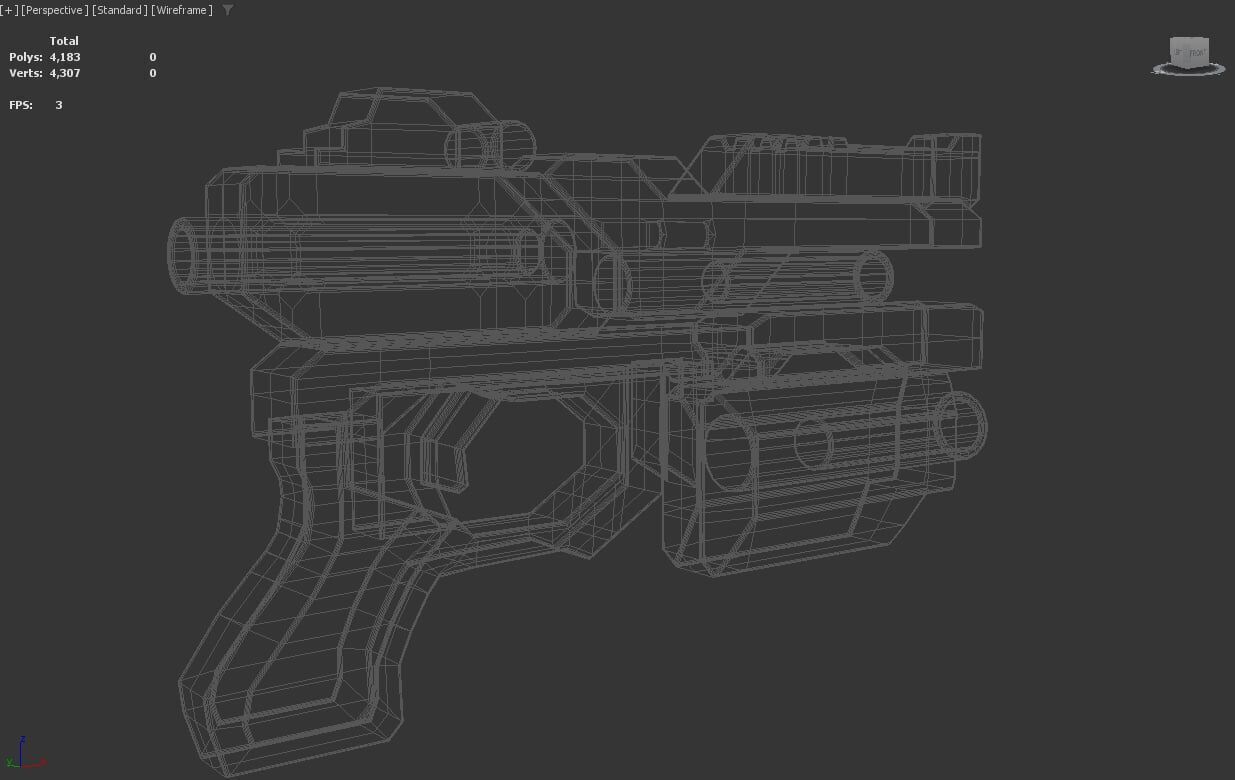 Stylized Low-Poly Sci-Fi Gun Low-poly 3D model_9