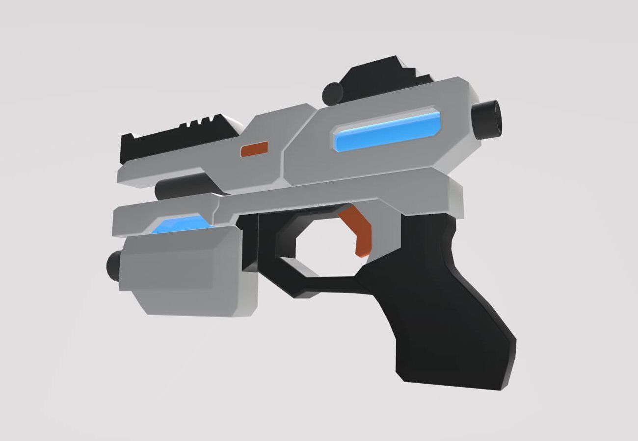 Stylized Low-Poly Sci-Fi Gun Low-poly 3D model_3
