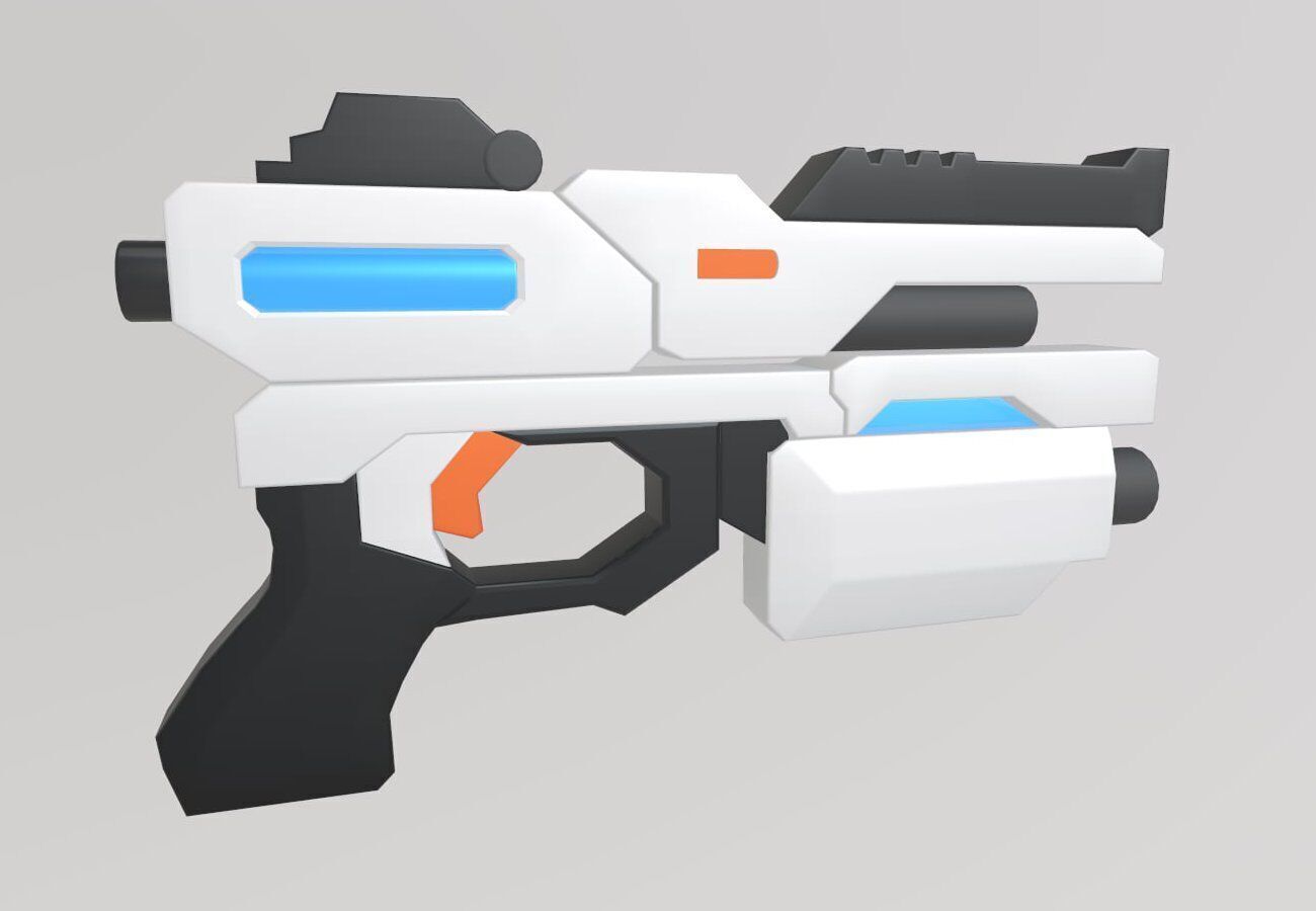 Stylized Low-Poly Sci-Fi Gun Low-poly 3D model_7