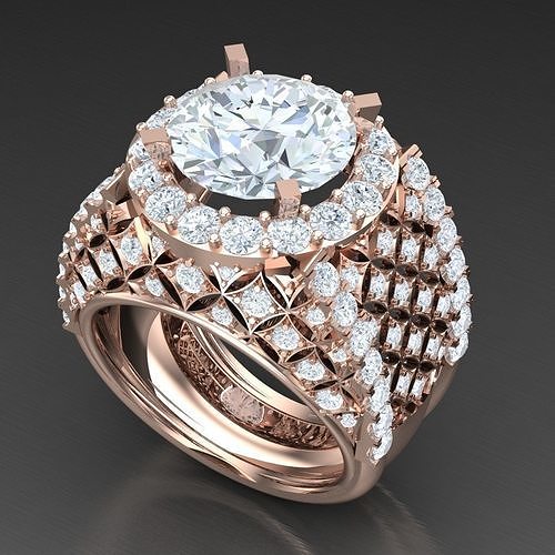 Diamond Accent Men Ring 5MR020 3D print model