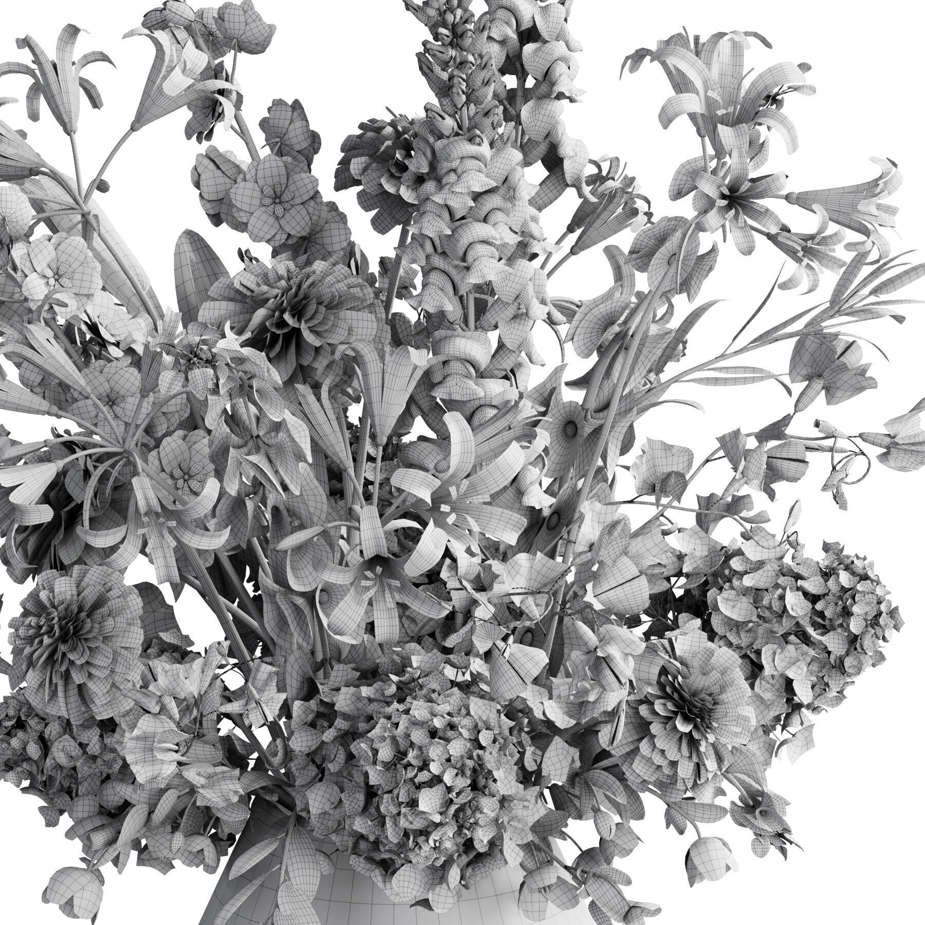 Flower In Vase 69 3D model_5