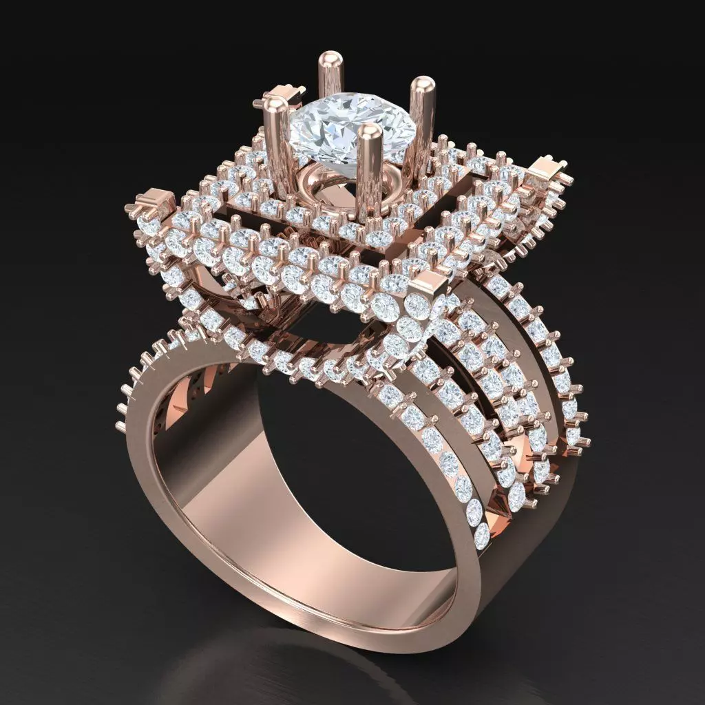 Diamond Accent Men Ring 5MR018 3D print model