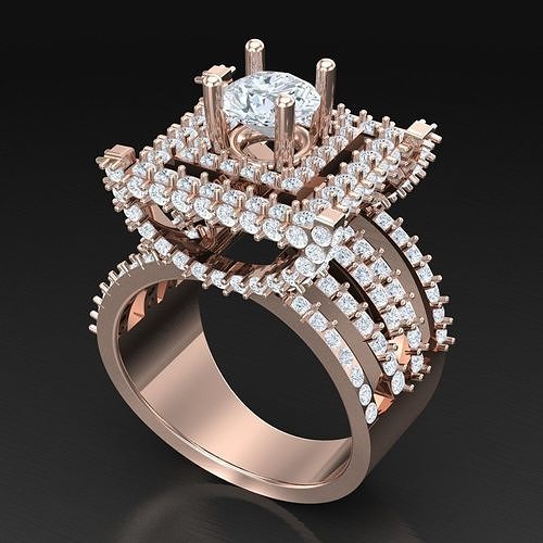 Diamond Accent Men Ring 5MR018 3D print model