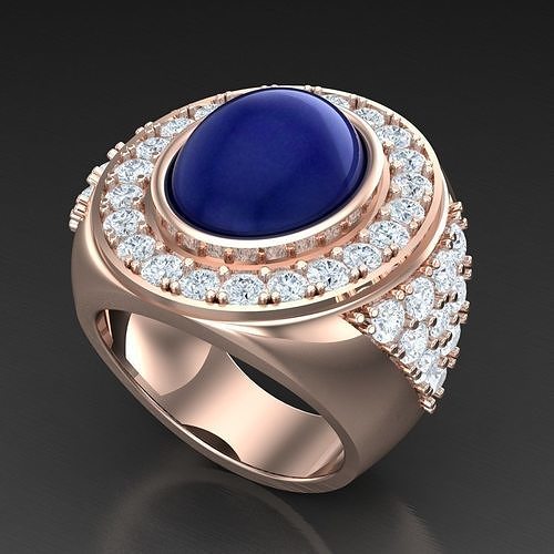 Diamond Accent Men Ring 5MR014 3D print model