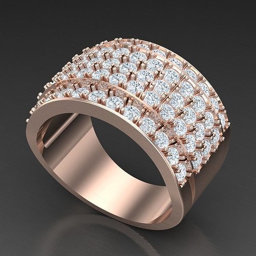 Diamond Accent Men Ring 5MR012 3D print model