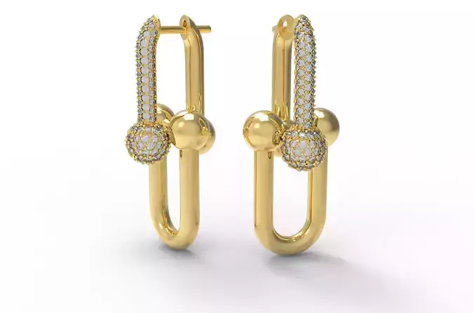 HardWear Link Earrings 3D print model