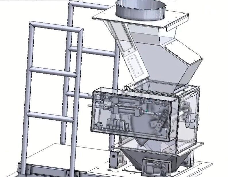 Semi Automatic Quantitative Bagging and Weighing Machine 3D model_20