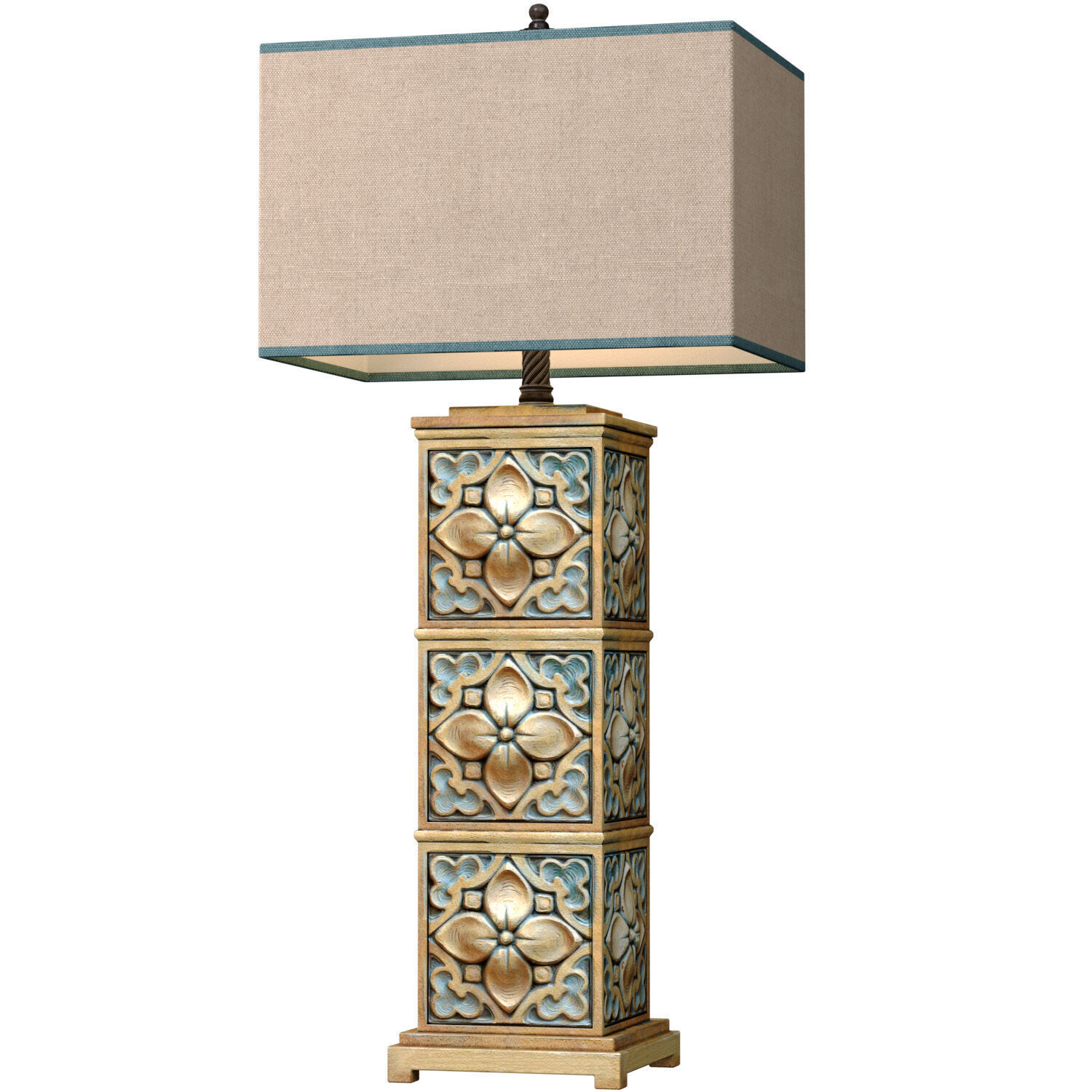 Tall Aged Arabic Oriental Nightstand bedside Eastern Table Lamp 3D model_1