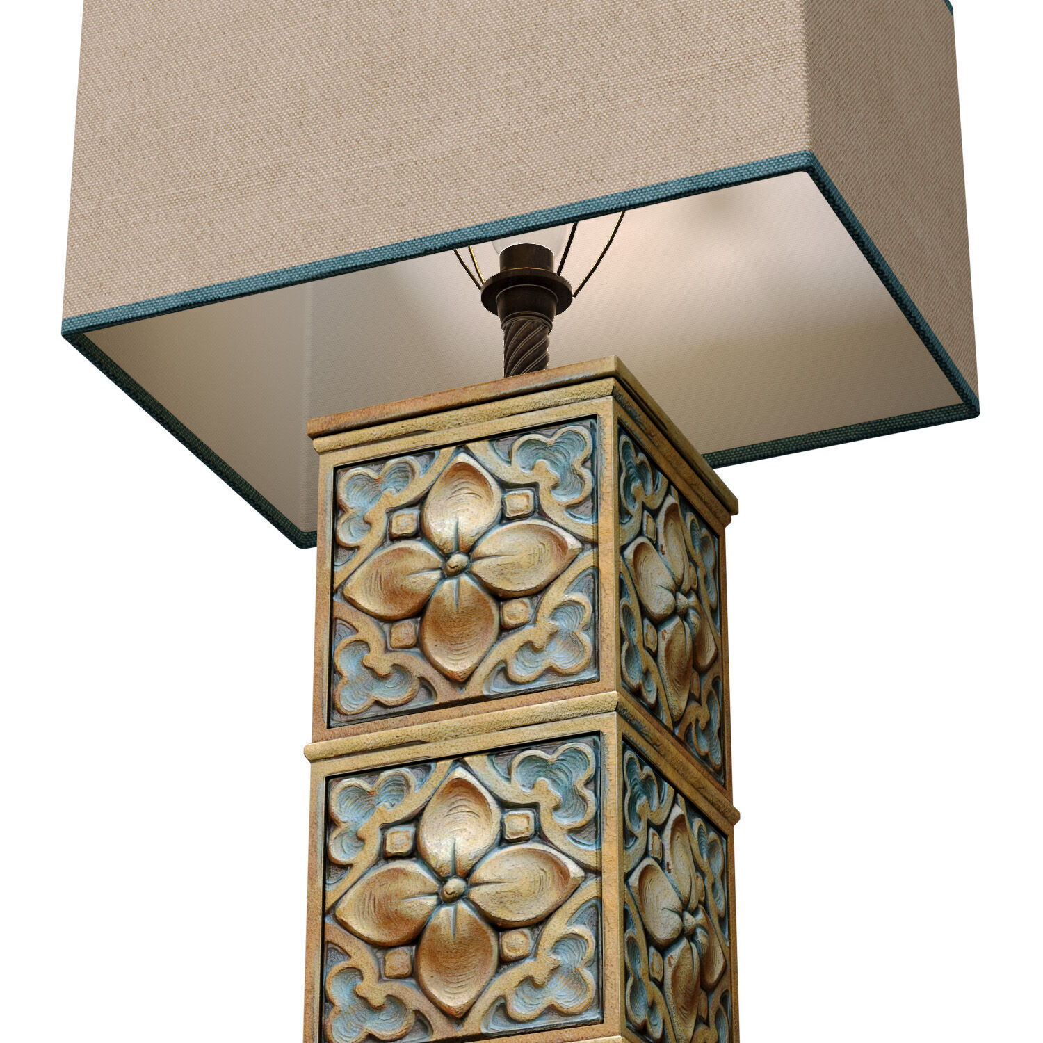 Tall Aged Arabic Oriental Nightstand bedside Eastern Table Lamp 3D model_3