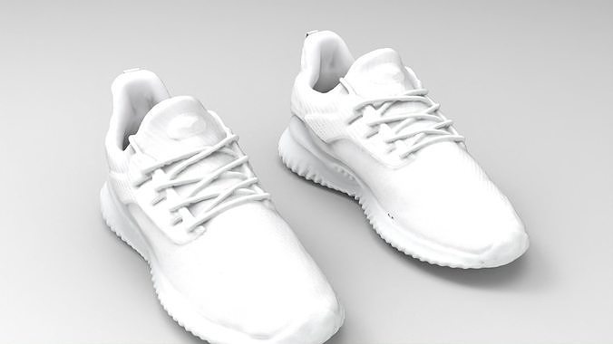 White running shoes Low-poly 3D model