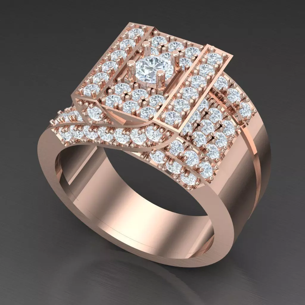 Diamond Accent Men Ring 4MR097 3D print model