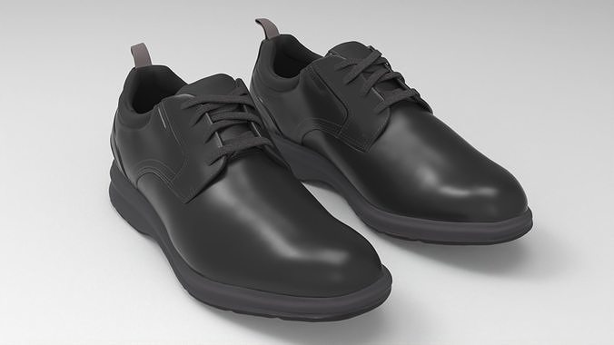rockport total motion black shoes Low-poly 3D model