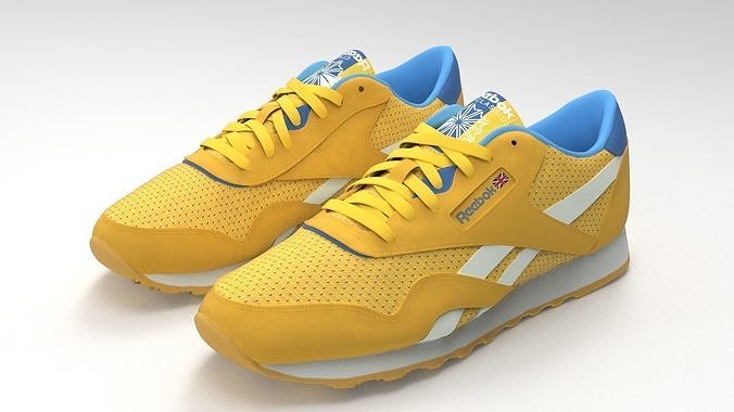 Reebok yellow shoes Low-poly 3D model