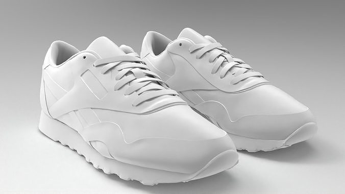 Reebok white shoes Low-poly 3D model