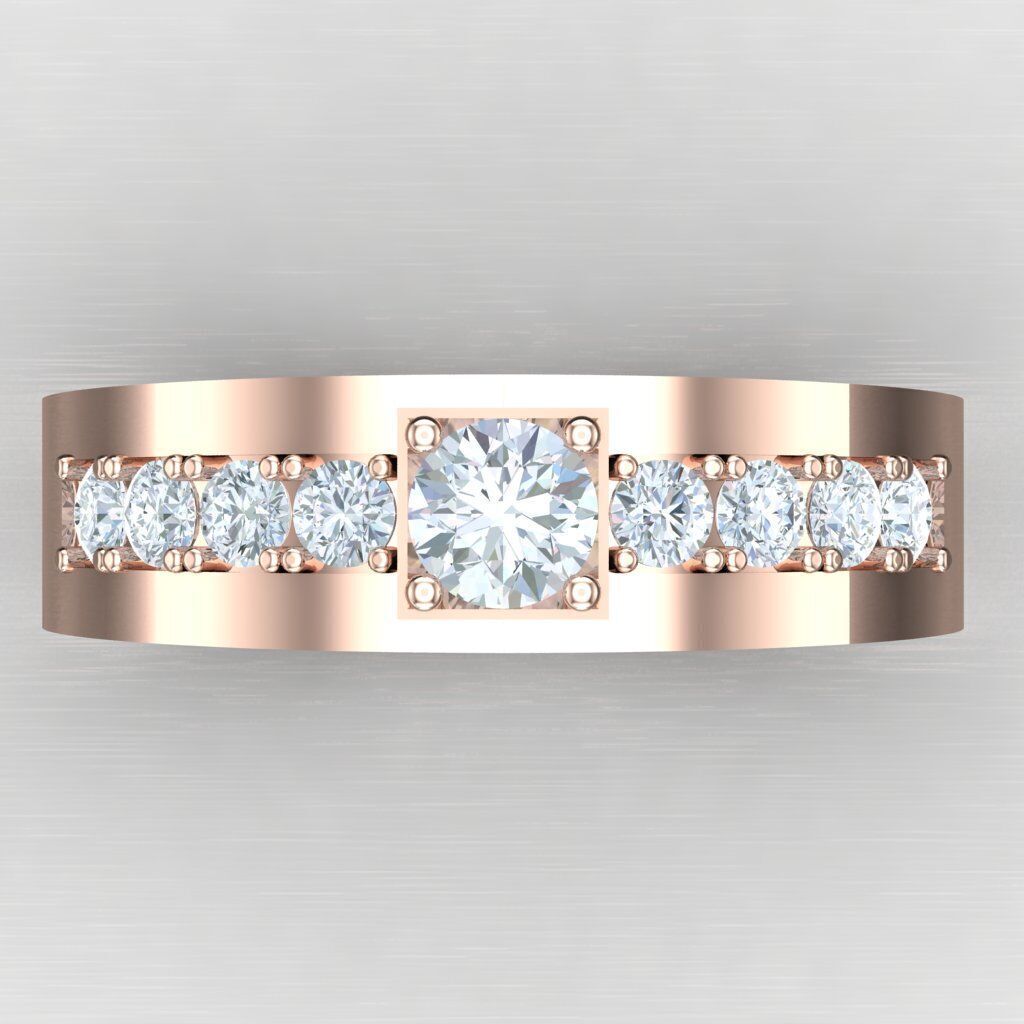 Diamond Accent Men Ring 4MR093 3D print model_8