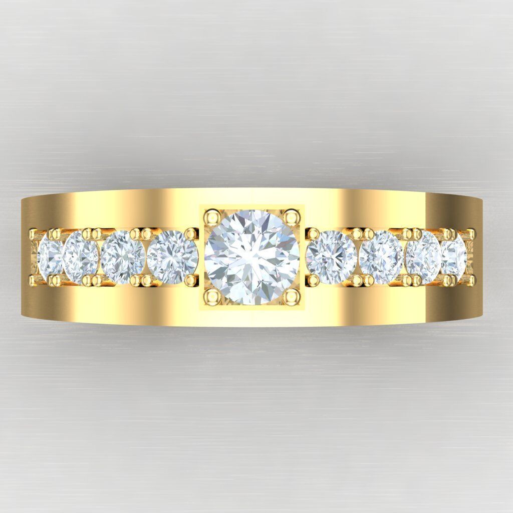 Diamond Accent Men Ring 4MR093 3D print model_9