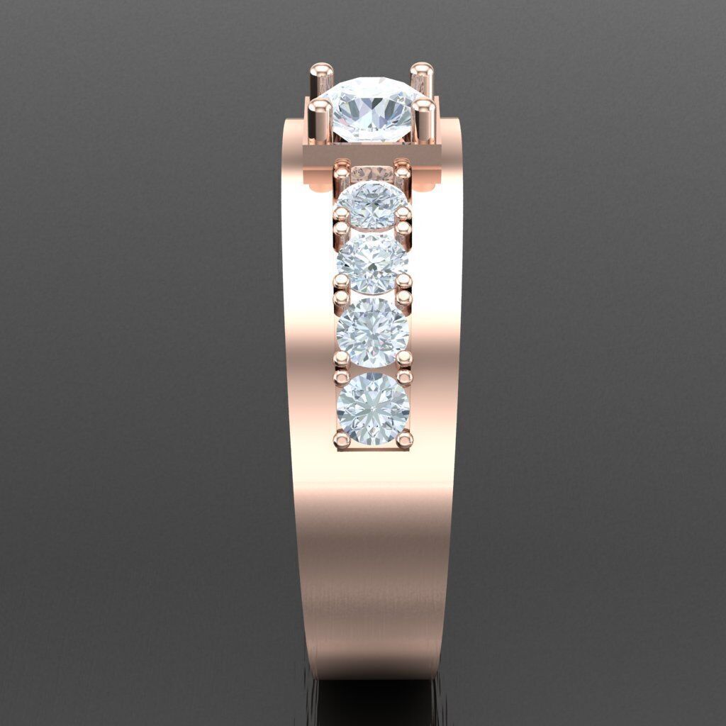 Diamond Accent Men Ring 4MR093 3D print model_12