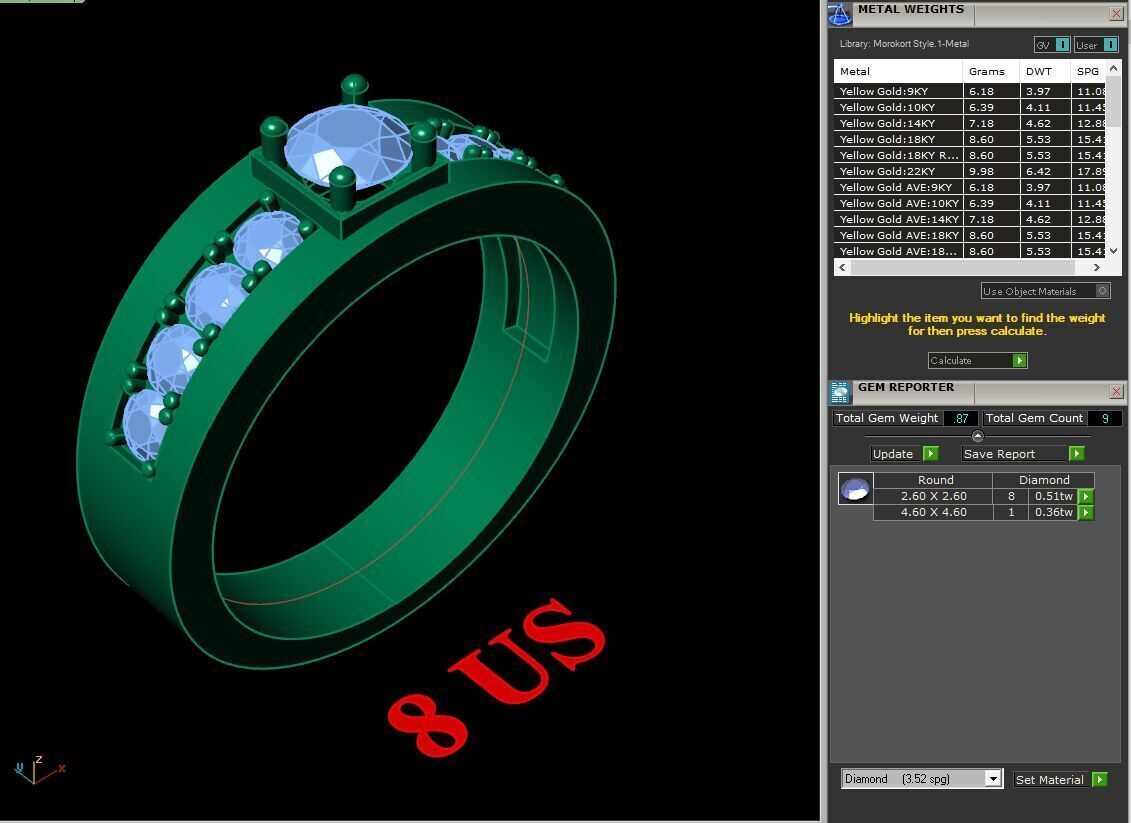 Diamond Accent Men Ring 4MR093 3D print model_1
