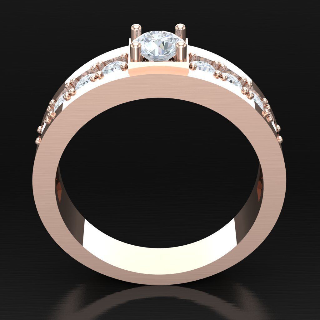 Diamond Accent Men Ring 4MR093 3D print model_6